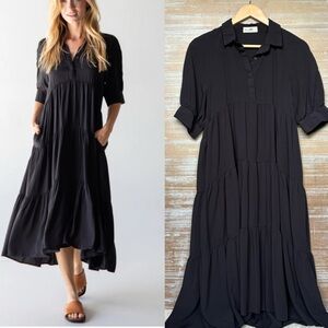 NATURAL LIFE | Dresses | Natural Life Rebecca Tiered Midi Dress Boho Preppy Western  Flowy Womens S | Poshmark